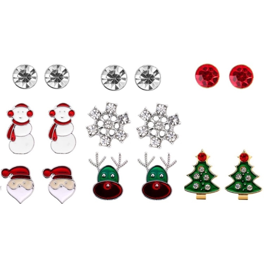 8Set Christmas Stud Earrings For Women Teen